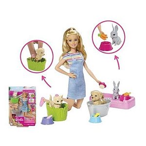 Boneca Barbie Banho de Cachorrinhos - FXH11 - Mattel