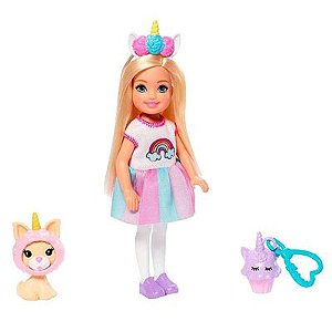 Boneca Barbie Club Chelsea com Fantasia de Unicornio - GHV69 - Mattel -  Real Brinquedos