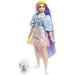 Barbie Boneca com prancha de surfe e cachorrinho de estimação, boneca