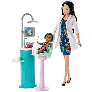 Boneca Barbie Profissões - Dentista e Playset - Cabelo Preto - DHB63 - Mattel