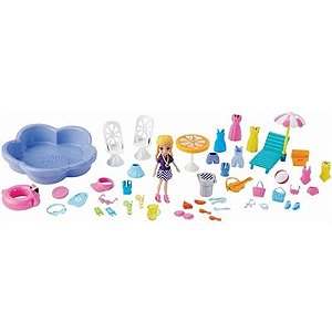 Boneca com Acessórios Polly Pocket - Kit Moda Festa da Piscina - - Real  Brinquedos