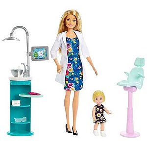 Boneca e Playset Barbie Profissões Barbie Dentista - DHB63 - Mattel