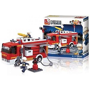 Blocos De Montar - Caminhão De Bombeiro 343 Peças - BR1199 - Multikids