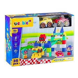 Blocos De Montar - Cubic Jr City Carro 35 Peças - Br1396 - Multikids