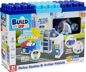 Blocos De Montar Cubic Jr - Policia 31 Peças - BR1392 - Multikids