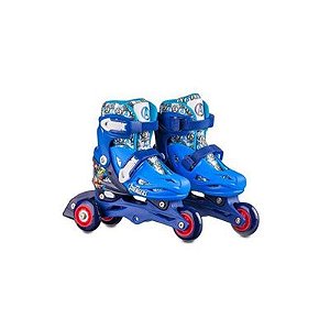 Patins Inline 2 Em 1 - 31-34  - Avengers - Azul - BR1164 - Multikids