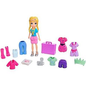 Polly Pocket Conjunto Fashion GDM01 Mattel Boneca Mini Acessórios