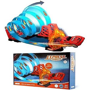 Pista Carrinhos Corrida Looping 360° Lançador Tipo Hotwheels