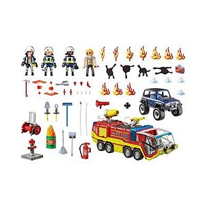 Playmobil Carro De Bombeiros Com Caminhão - 189 peças - Sunny