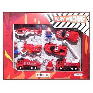 Play Machine - Veículos Bombeiro - BR1070 - Multikids