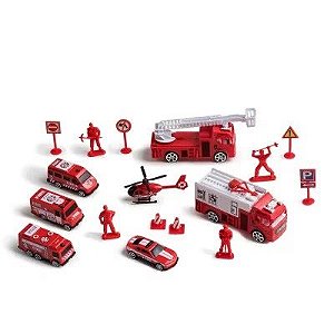 Caminhão Bombeiro 4 em 1 City Machine Vermelho – Multikids