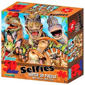 Quebra Cabeça 3d Dino Selfie Com 100 Peças -Br10523 - Multikids