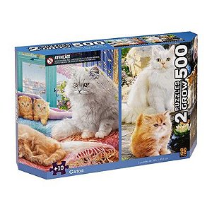 Quebra Cabeça 500 pçs Duplo Gatos - 4235 -  Grow