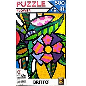 Quebra Cabeça 500 Peças Romero Britto Flower - 03946 - Grow