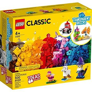 Lego Classic - Blocos Transparentes Criativos - 500 Peças -  11013 - Lego✅