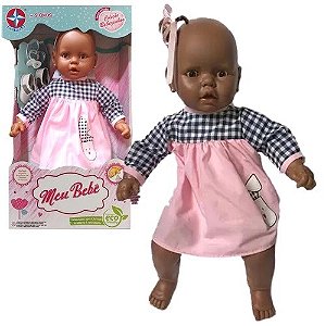 Boneca Meu Bebê Negro - Vestido Rosa - 1001003000060 - Estrela