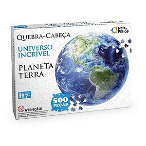 Quebra Cabeça Redondo 500 Peças - Planeta Terra - 10764 - Pais e Filhos
