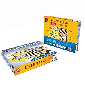 Divertirama Jogo de Tabuleiro - Ludo e Ludo Real, Jogo de Moinho, Xadrez  Chinês e Jogo de Damas