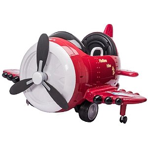 Mini Avião Elétrico Infantil 12V com Controle Remoto - Vermelho - 686 - Bang Toys