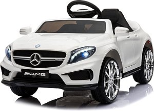 Carro Elétrico Mercedes Benz 12v Branca 2 Motores - Controle Remoto - 656 - Bang Toys