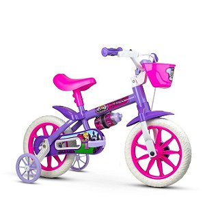 Bicicleta Infantil - Violet Aro 12 Com Garrafinha - Rosa e Roxo - Nathor
