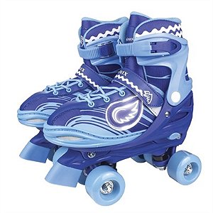 Patins 4 rodas Ajustável - Azul - Com Luz Led 30 ao 33  -  RL03 - Fênix