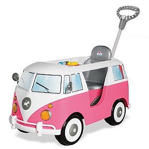 Carrinho de Passeio e Pedal Kombi - Rosa - 1030 -  Calesita