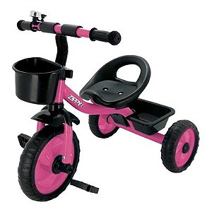Triciclo Infantil Com Cestinha + Buzina - Rosa -  7628 - Zippy Toys