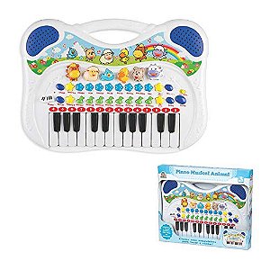 Piano Infantil Musical - Animal - Azul - 06407 - Braskit