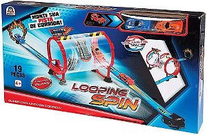 Pista Looping Spin - Dupla Carrinhos Fricção - 0401 - Braskit