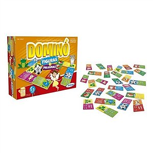 Jogo De Dominó - Figuras E Palavras - 28 Peças - 52487 - Xalingo