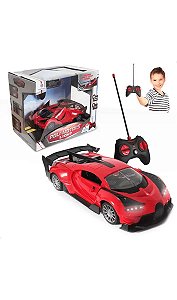 Carrinho Controle Remoto Bugatti Polimotors 8 Funções - Vermelho - CAR504 - Polibrinq