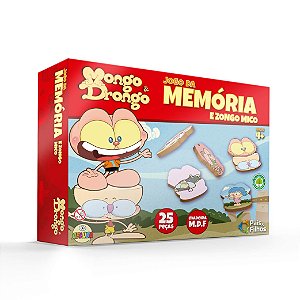 Jogo da Memoria Mongo  Drongo e Zongo Mico -  25 Peças em Madeira MDF - 10791 - Pais e Filhos