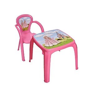 Mesa e Cadeira Infantil - Princesa - Usual Plastic