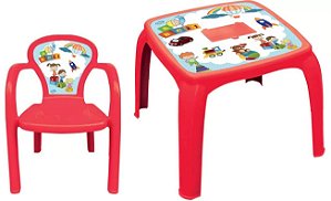 Mesa e Cadeira Infantil Decorada ABC  - Usual Plastic