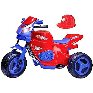Moto Elétrica  Max Turbo Vermelha 6V Com Capacete - 1030c - Magic Toys