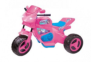 Moto Elétrica Meg Turbo 6V Rosa Com Capacete - 1230c - Magic Toys