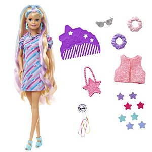 Boneca Barbie Totally Hair - Cabelos Coloridos - Loira - HCM88 - Mattel