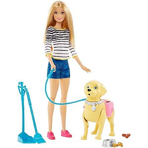 Boneca Barbie Passeio Com Cachorrinho - DWJ68 - Mattel