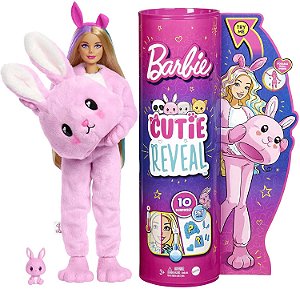 Boneca Barbie Cutie Reval Coelhinho - Com 10 Surpresas - HHG18 - Mattel