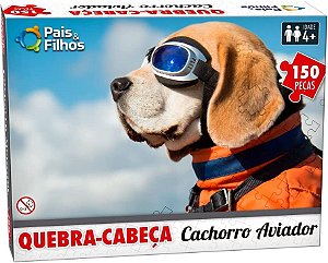 Quebra Cabeça Cachorro Aviador - 150 Pçs - 10766 - Pais e Filhos