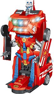 Carro Robô Bate e Volta Bombeiro Transformável - ZP00969 - Zoop Toys