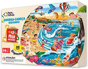 Quebra-Cabeça Redondo 40 PÇS - Praia Divertida  - 790687 - Pais  e Filhos