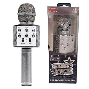 Microfone Infantil Star Voice Bluetooth  - Prata - ZP00994 - Zoop Toys