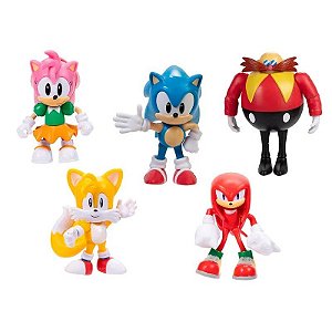 Bonecos Sonic - Personagens Colecionáveis - Pack Com 5 - 3440 - Candide