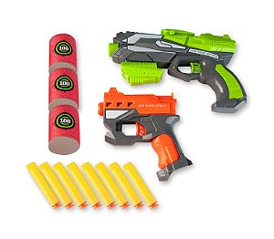 Kit com 2 Pistolas Air Gun com Munições e Alvos - ZP00646 - Zoop Toys