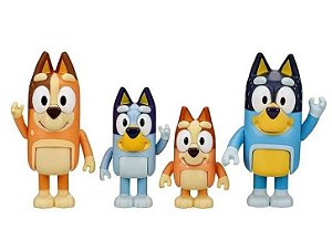 Bluey Story -  Bluey e Família - 4 Bonecos - 7910 - Candide