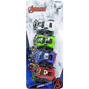 Carrinhos 4 Unidades Avengers - DY-550 -  Etitoys