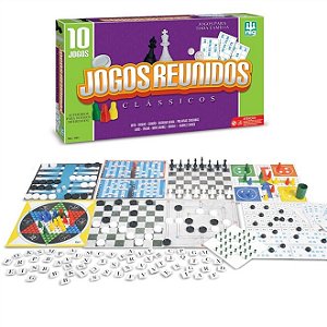 Conjunto com 10 Jogos Clássicos - 1163 - Reunidos - Nig Brinquedos
