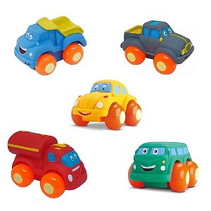 Carrinho Vinil p/ Bebê - Soft Cars -  11cm - 64 - Diver Toys